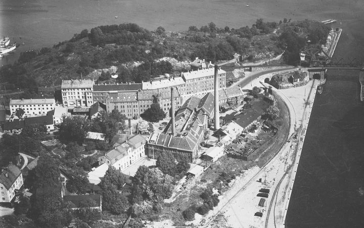 Svartvit bild av kvarteret Sommaren från 1939