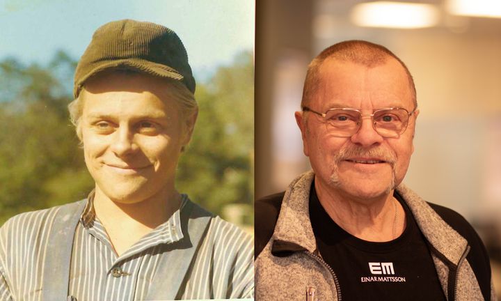 Foto på Lennart som ung och idag