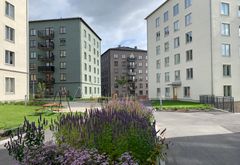 Stockholmshusen vid Ledinge i Tensta byggt av Svenska Bostäder