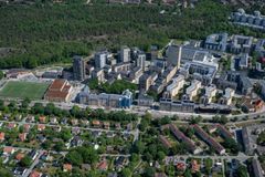 Flygvy över Älvsjöstaden