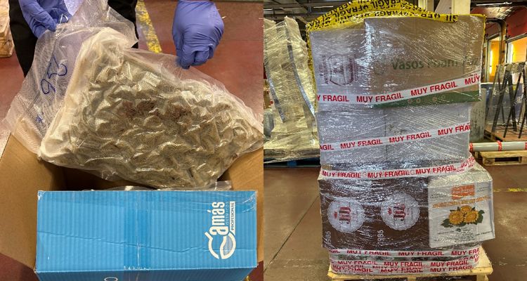 Drygt 78 kilo cannabis hittades i en spansk varupall