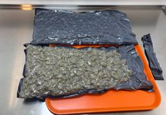 Den vacuumförpackade narkotikan när den yttre påsen var uppklippt.