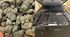 En del av narkotikan som gömdes i solpaneler från USA.