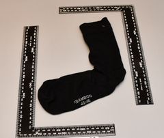 En av de sju strumpor som kokainpaketen låg i.