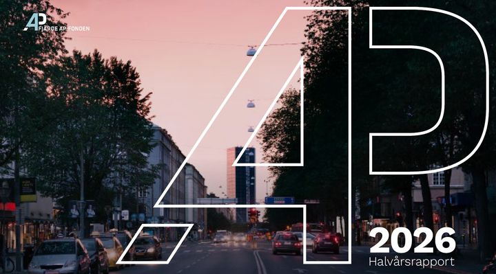 Omslagsbild AP4:s Halvårsrapport 2026