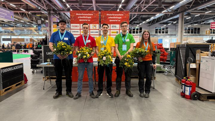 Från vänster: Svante Backfält, Jacob Larsson Thorup, Laszlo Peter, Viktor Csongvai, Jennifer Ström.