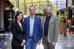 Newly elected from the left: Natacha Valla, Jeppe Thing Jensen, Denmark, employee representative Michael Skytt Juhl, Denmark,