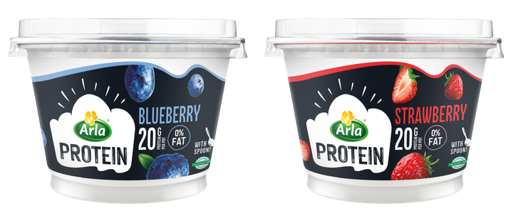 Nu blir Arla Protein 200 gram enklare att återvinna – samtidigt minskar användningen av ny fossil plast med 300 ton per år. Foto: Arla.