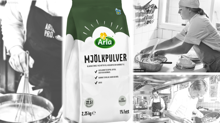 Efterfrågan på svenskt mjölkpulver i ett lätthanterligt format har ökat, inte minst från kommuner och andra offentliga verksamheter som arbetar med att stärka sin livsmedelsberedskap. Foto: Arla.