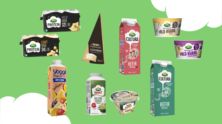 Höstens nyheter från Arla landar i butikernas mejerikylar under vecka 37. Foto: Arla.