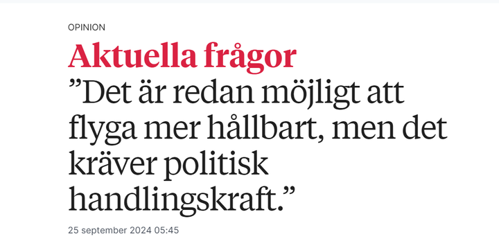 Debattartikel i Sydsvenskan