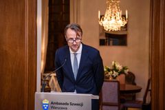 Andreas von Beckerath, Sveriges ambassadör i Polen under en mottagning onsdag kväll.