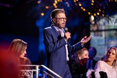 Björn Ulvaeus håller tal till H.M. Drottningen