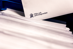 Brev med inloggningsuppgifter till mönstringsunderlaget