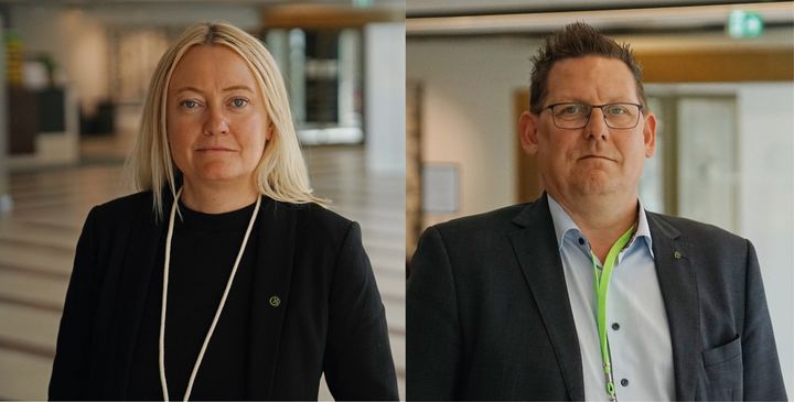 GS-fackets förbundsordförande Madelene Engman och avtalssekreterare Magnus Lindberg