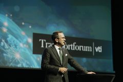 En person talar på Transportforum 2026.