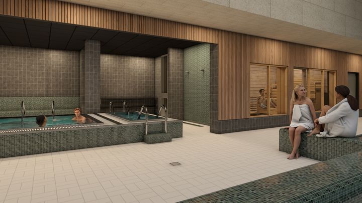 Det nya badet på Rosenlund innehåller många nyheter. Ett av bassängrummen blir en lugnare del för avslappning och återhämtning, med 25-metersbassäng, kallbassäng, bubbelpool och en gemensam bastu. Här finns möjlighet att varva ner mitt i ett badhus som byggs för simkunnighet, hälsa och vattenglädje.