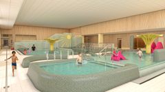 Bassänger för lek och vattenvana.