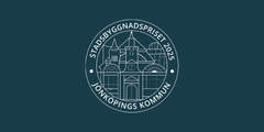 Symbolen för stadsbyggnadspriset som visar siluetter av olika byggnader i Jönköpings kommun, samt texten Stadsbyggnadspriset 2025 Jönköpings kommun.