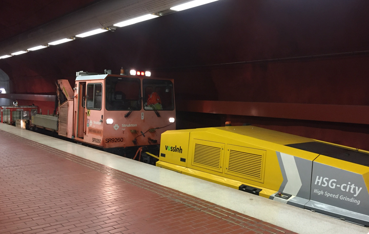 Vossloh introducerar höghastighetsslipning i Stockholms tunnelbana.