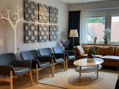 Waiting room at the Nordiskt Centrum för Kirurgi