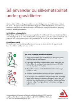 Skärmbild av den nationella rekommendationen för bältesanvändning vid graviditet