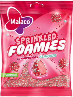 Malaco Sprinkled Foamies Strawberry
