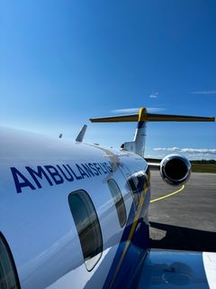Ambulansflygplan Foto: Kristoffer Berg
