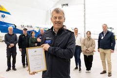 Ola Karlsson (M) utsågs till hederskapten vid en ceremoni vid beredskapsbasen i Umeå, den 5e maj 2025.