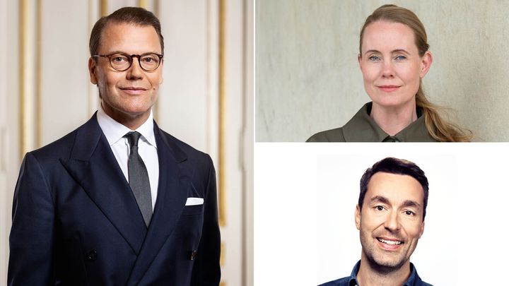 Bild på tre personer klädda i formell klädsel.