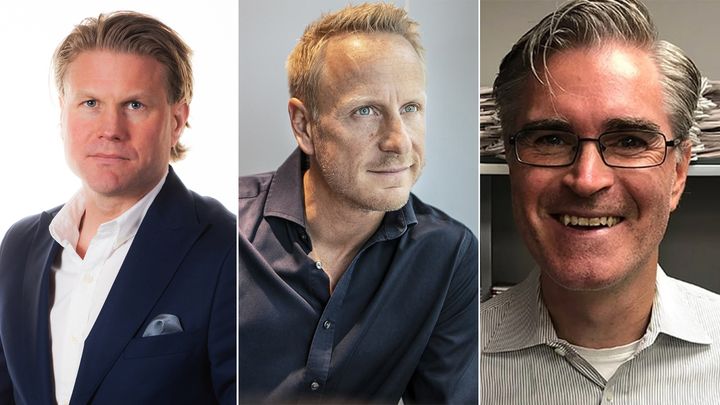 Paul Brandenfeldt, Bonnier News, Joakim Flodin, Schibsted Marketing Service och Mikael Benchhert, Lokaltidningen Mitt i. Foto: Pressbild.