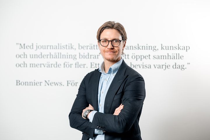 Alexander Lydecker, COO Bonnier News. Foto: Nicklas Thegerström