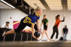 Nora Johansson vid den officiella träningen.