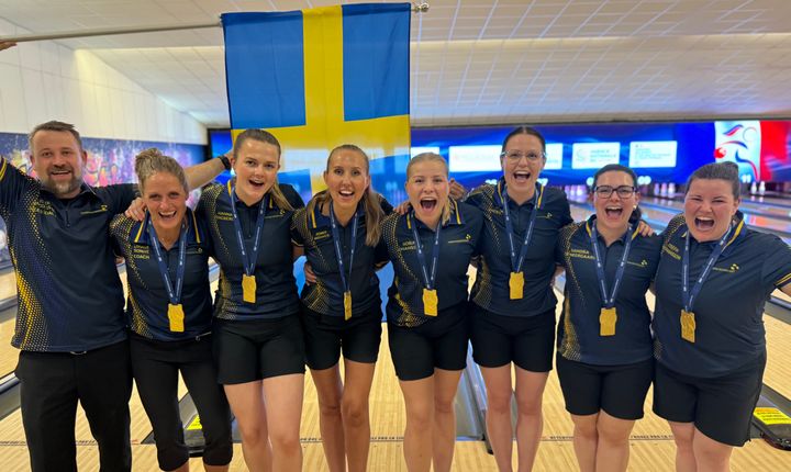 Det blev svensk guldsuccé igår vid bowling-EM. Laget vann guld i 5-manna och Nora Johansson vann även All Event.