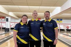 Josefin Hermansson, Teodor Samuelsson och förbundskapten Robert Andersson.
