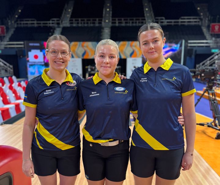 Anna Andersson, Nora Johansson och Hanna Engberg tar VM-brons i 3-manna.