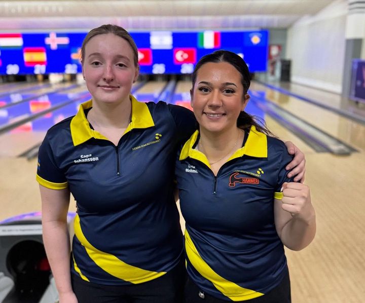 Det blev dubbelt svenskt i topp i tjejernas dubbelkval. Saga Johansson och Elissa Mehmet (bilden) tog hem kvalet. Elin Bergqvist och Lova Nilsson blev tvåa.