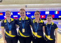 Guldlaget: Saga Johansson, Elin Bergqvist, Elissa Mehmet och Lova Nilsson.