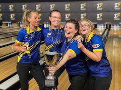 Jenny Wegner, Anna Andersson, Josefin Hermansson och Cajsa Wegner vid World Cup-guldet 2022.