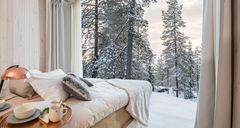 På Arctic Treehouse kan du uppleva den finska naturen utan att lämna hotellrummet. Foto: Visit Finland