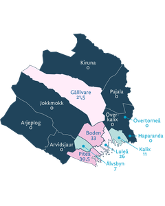 Kommunernas klimatanpassningsarbete poängsatt av Svensk försäkring/IVL. Genomsnitt för länet är 21,5 poäng. 0 poäng = inte deltagit i enkäten.
