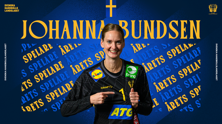Johanna Bundsen har utsetts till årets spelare i svensk handboll för andra året i rad