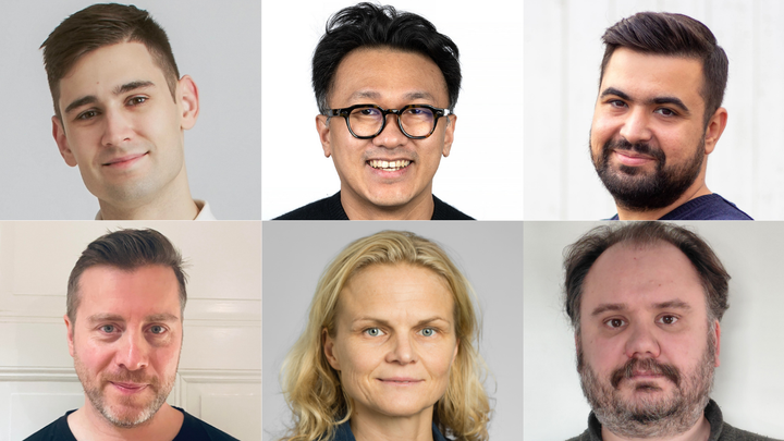 Övre raden: Benedek Bálint, Tore Fors, Evangelos Fytros. Nedre raden: Eric Ghosh, Anna Ohlis, Stein Steingrimsson. Fotot av Tore Fors: Carin Wesström. Av Anna Ohlis: Anna Molander. Övriga foton är privata.