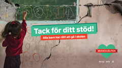 Tack för ditt stöd till Musikhjälpen. Årets tema: Alla barn har rätt att gå i skolan.