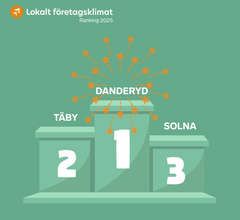 En bild på en prispall där Danderyds står på första plats.