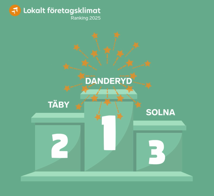 En bild på en prispall där Danderyds står på första plats.