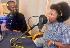 Ismail Abdullahi och Luca Berardi i studion. Fotograf Felipe Martinez