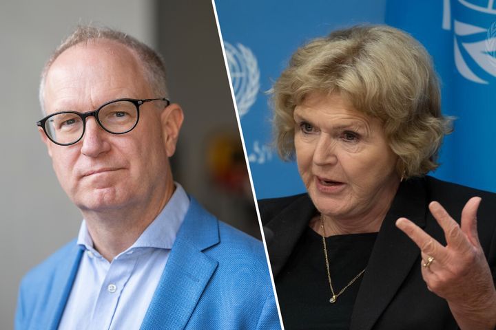 Porträttbild av Fredrik Malmberg, direktör vid Institutet för mänskliga rättigheter och Mary Lawlor, FN:s specialrapportör för människorättsförsvarare. Kollage av två fotografier.