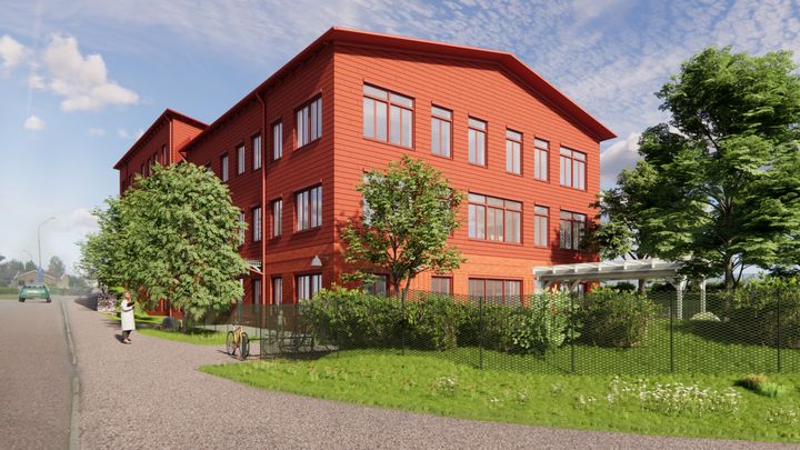 Illustration över hur nya Hälsans hus Mullsjö ska se ut.