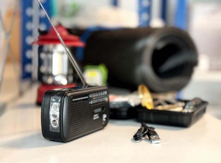 Foto på krisberedskapsprodukter.